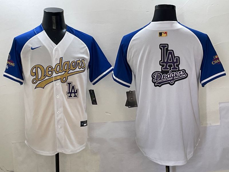 Men Los Angeles Dodgers Blank White Blue Gold Game Nike 2025 MLB Jersey style 42931->los angeles dodgers->MLB Jersey